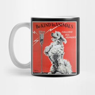 Be Kind to Animals Vintage Poster Print Mug